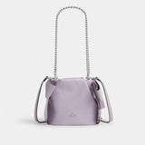 Coach Faye Mini Drawstring Bag With Bows Silver Light Amethyst