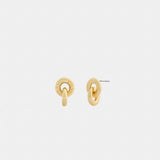 Coach Interlock Drop Earrings Gold
