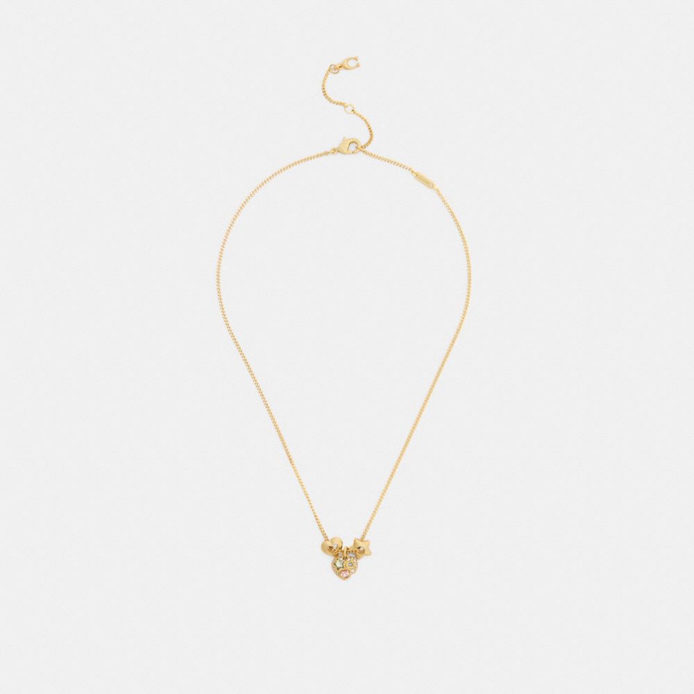 Coach Stars And Hearts Rondell Pendant Necklace Gold