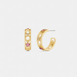 Coach Stars And Hearts Hoop Earrings Gold Multi