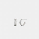 Coach Repeated C Huggie Earrings Silver
