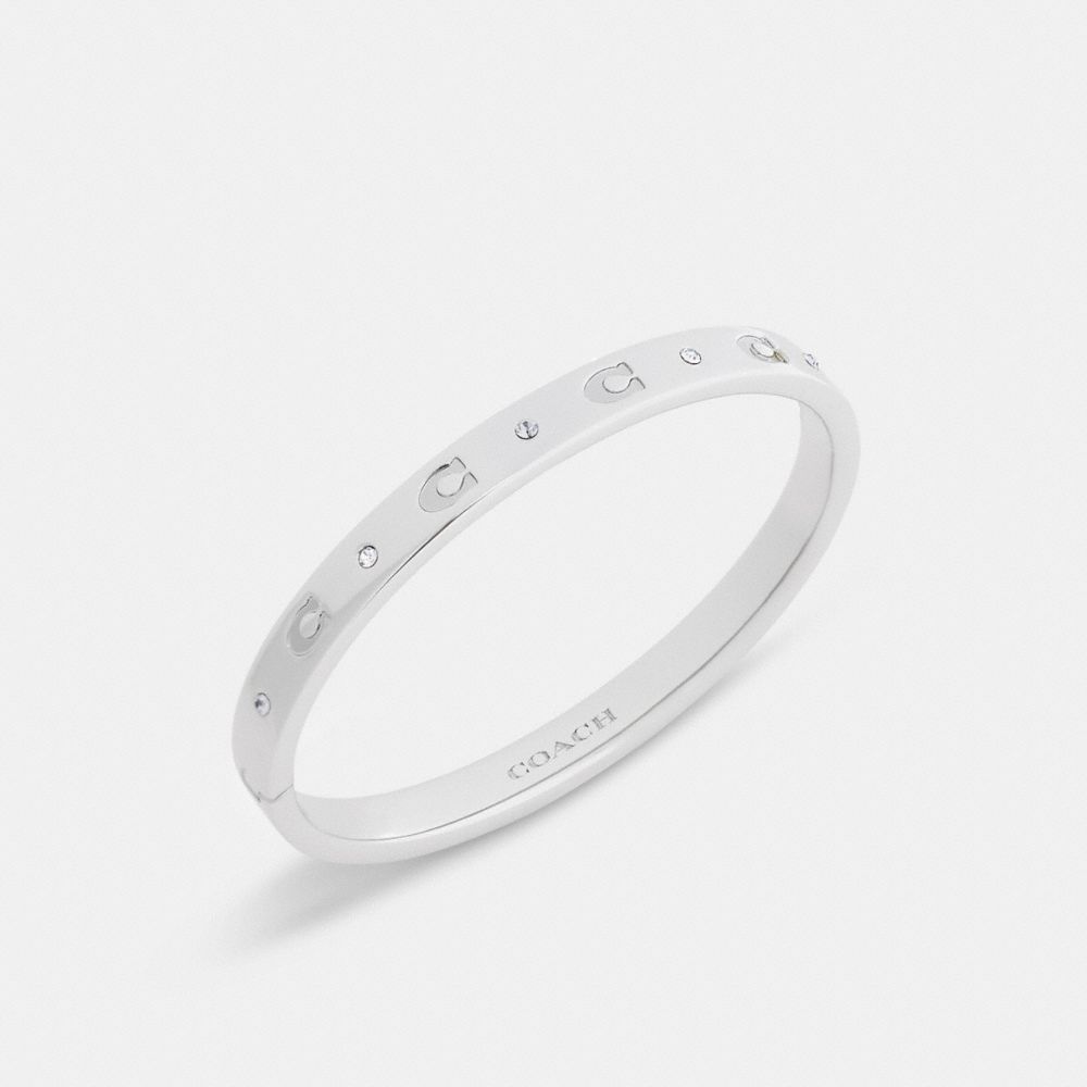 Coach Repeated C Hinged Bangle Silver