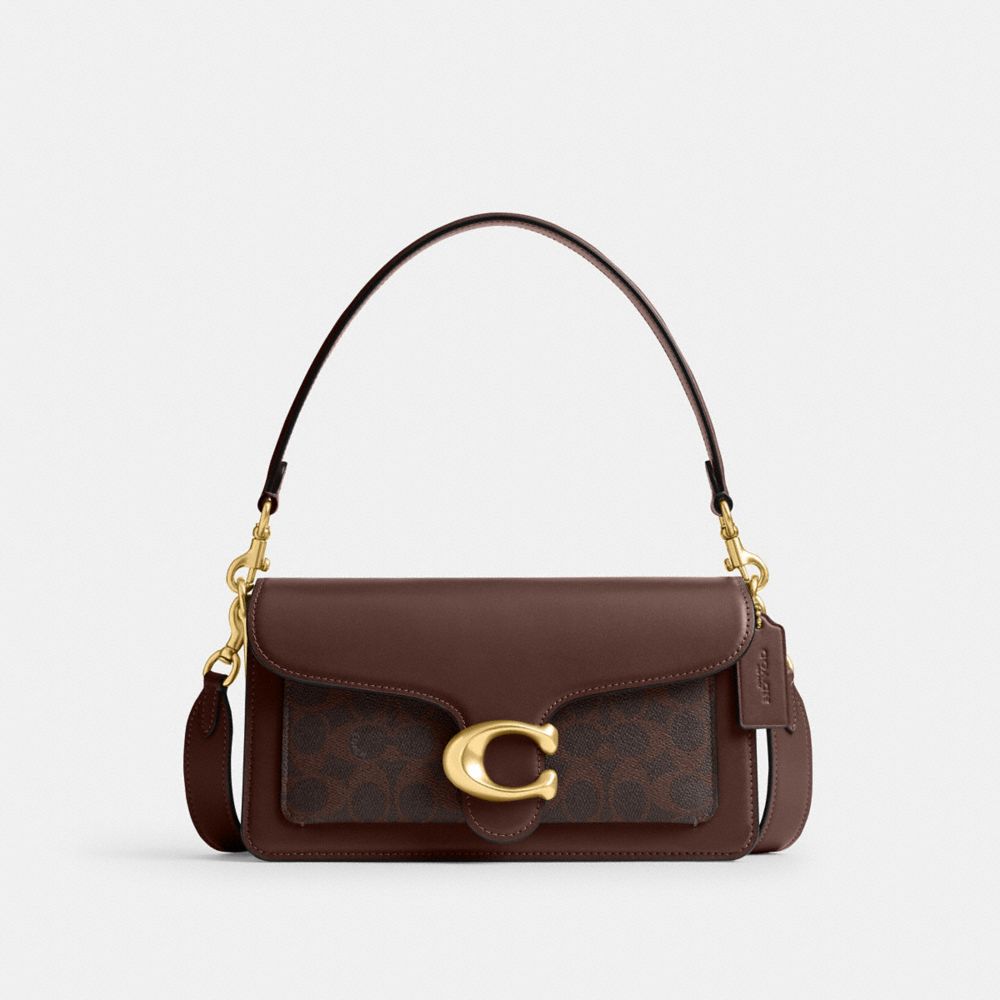 Coach Tabby Shoulder Bag 26 In Signature Canvas Brass Maple