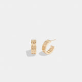 Coach Signature Huggie Earrings Gold