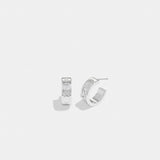 Coach Signature Huggie Earrings Silver