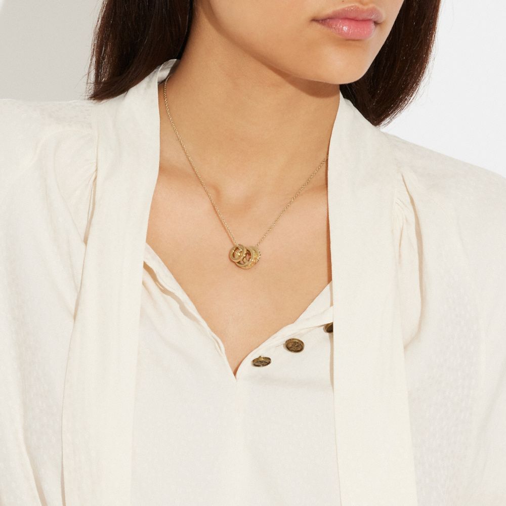 Coach Signature Rondell Necklace Gold