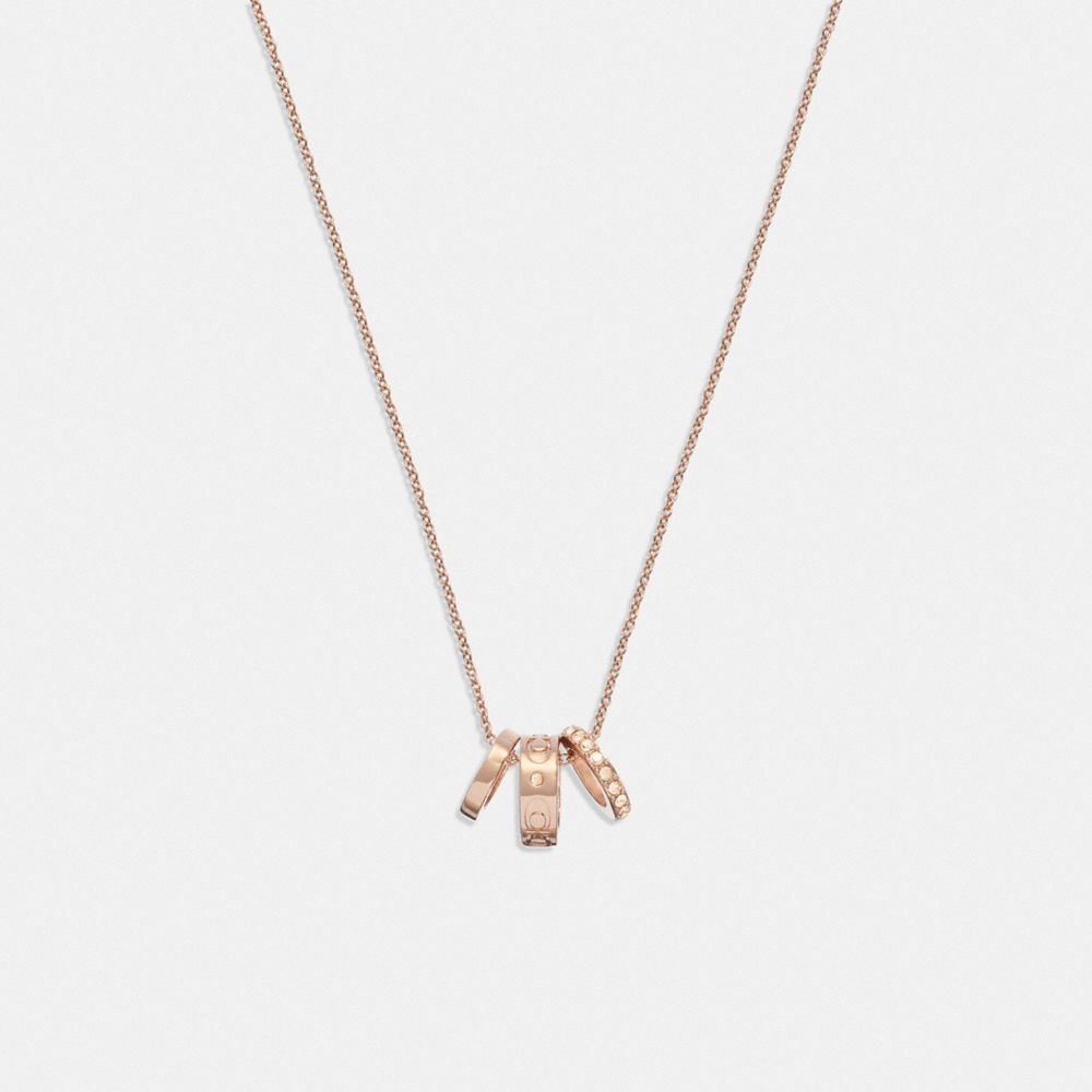 Coach Signature Rondell Necklace Rose Gold