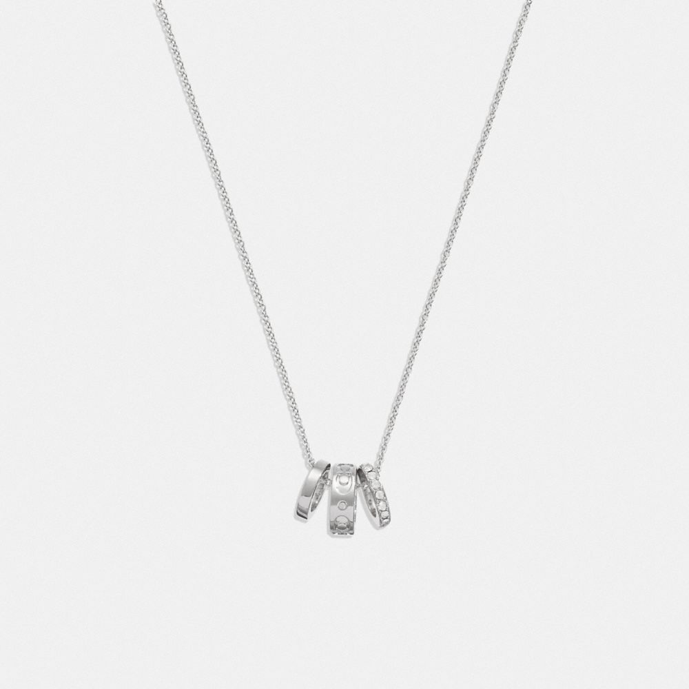 Coach Signature Rondell Necklace Silver
