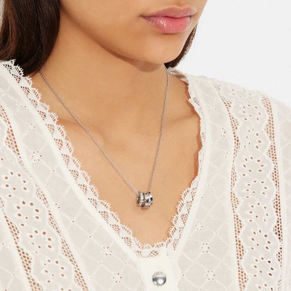 Coach Signature Rondell Necklace Silver