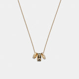 Coach Signature Enamel Rondell Necklace Gold Black