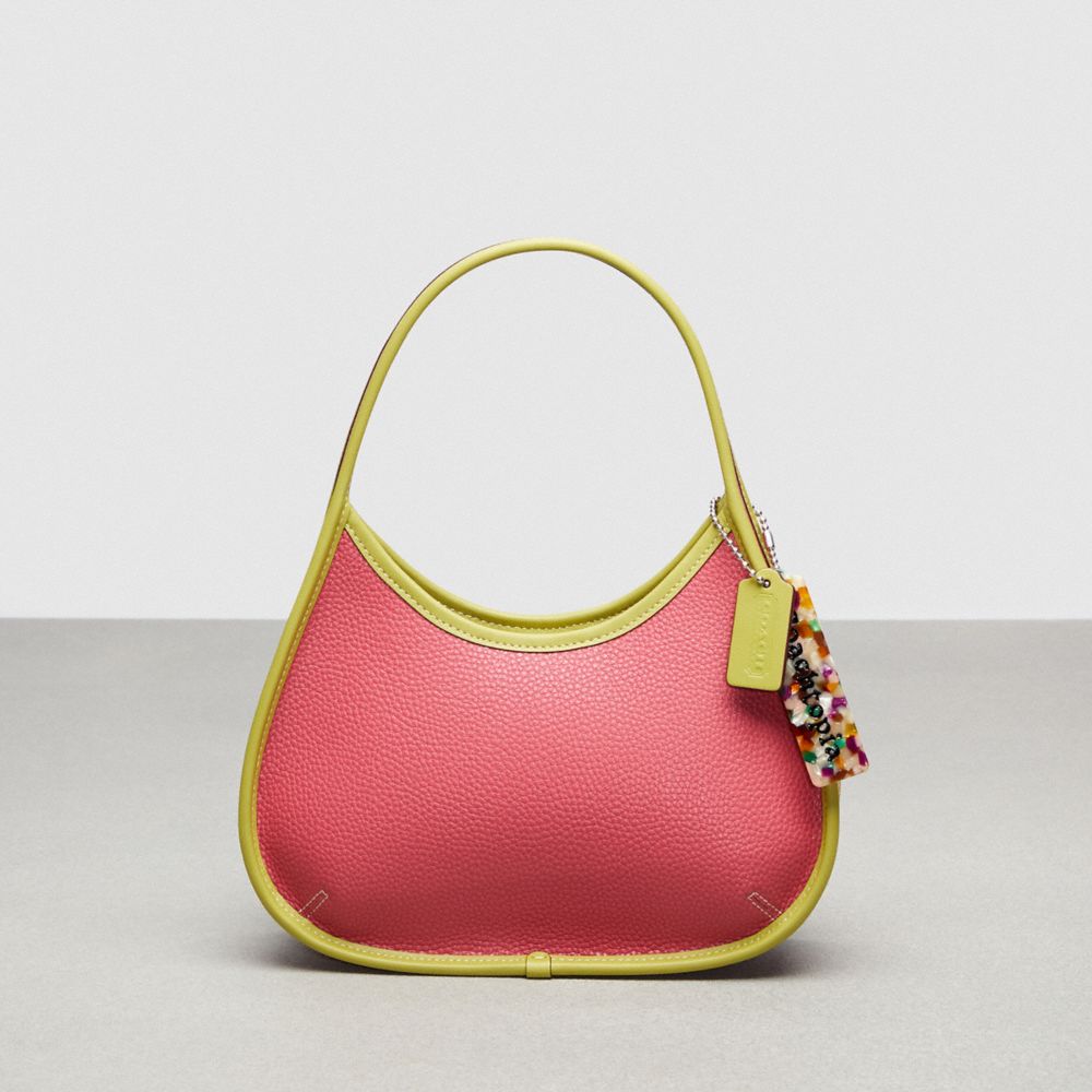 Coach Ergo Bag In Coachtopia Leather Strawberry Haze Lime Green