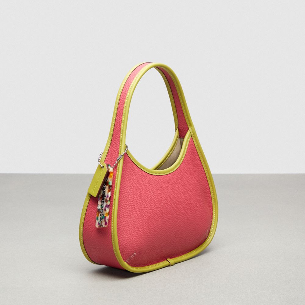 Coach Ergo Bag In Coachtopia Leather Strawberry Haze Lime Green