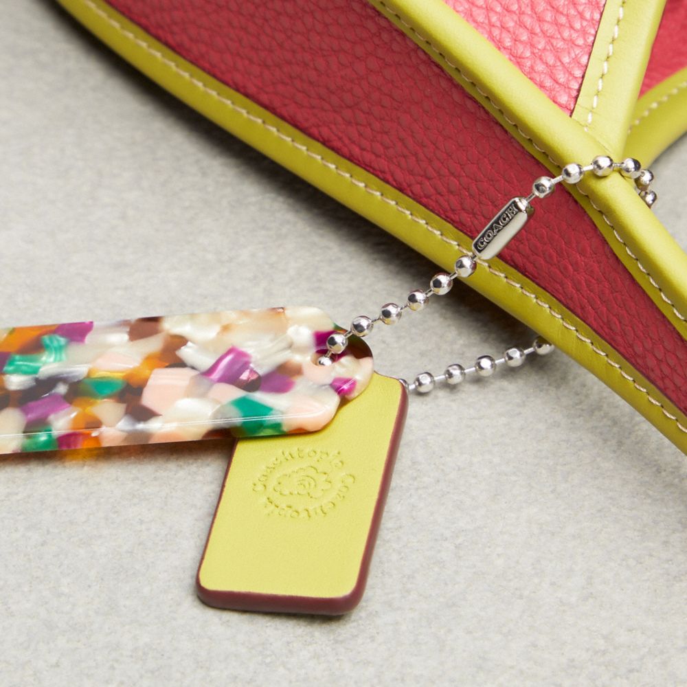 Coach Ergo Bag In Coachtopia Leather Strawberry Haze Lime Green