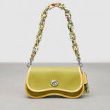 Coach Wavy Dinky Bag In Coachtopia Leather Lime Green Sunflower