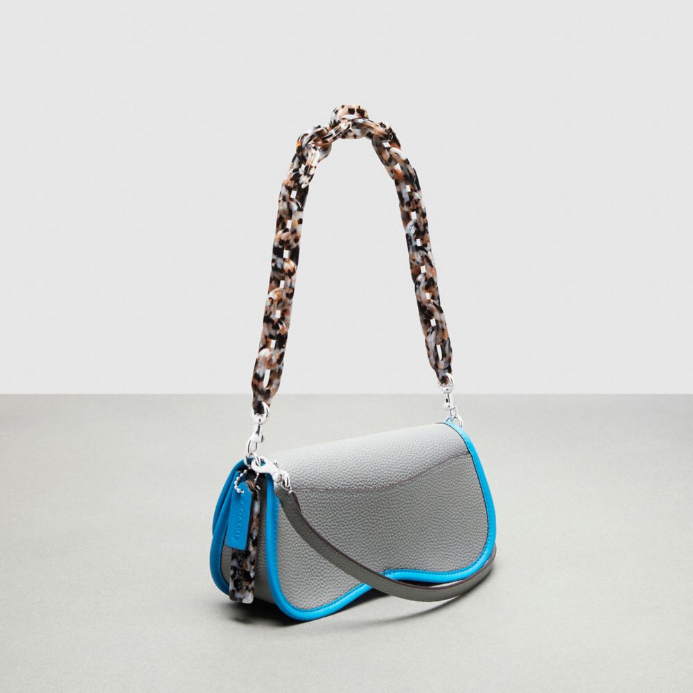 Coach Wavy Dinky Bag In Coachtopia Leather Washed Steel Surf Blue