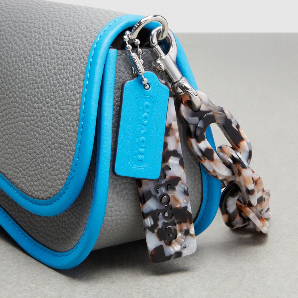 Coach Wavy Dinky Bag In Coachtopia Leather Washed Steel Surf Blue