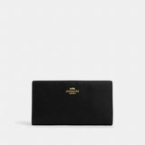 Coach Slim Zip Wallet Gold Black