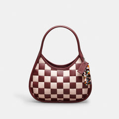 Coach Ergo Bag In Checkerboard Upcrafted Leather Wine Pink