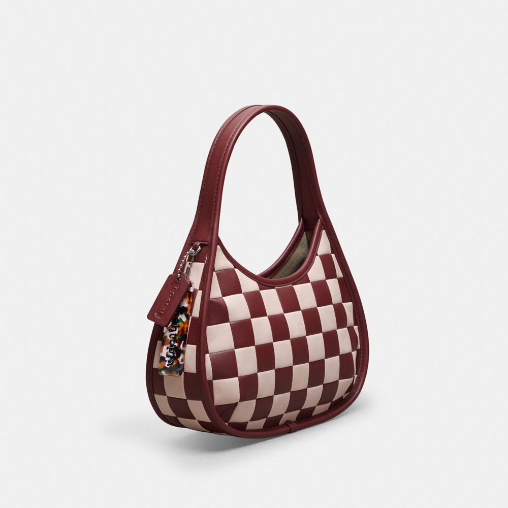 Coach Ergo Bag In Checkerboard Upcrafted Leather Wine Pink