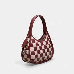 Coach Ergo Bag In Checkerboard Upcrafted Leather Wine Pink