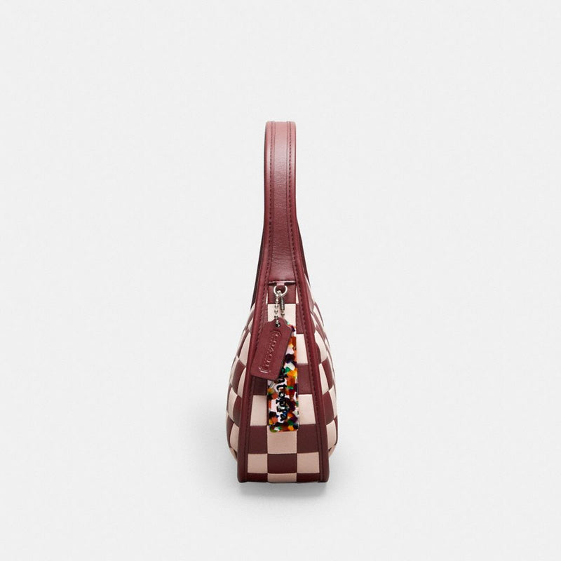 Coach Ergo Bag In Checkerboard Upcrafted Leather Wine Pink
