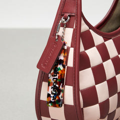 Coach Ergo Bag In Checkerboard Upcrafted Leather Wine Pink