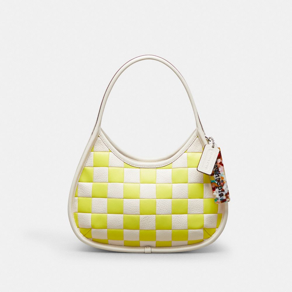 Coach Ergo Bag In Checkerboard Upcrafted Leather Bright Yellow Chalk
