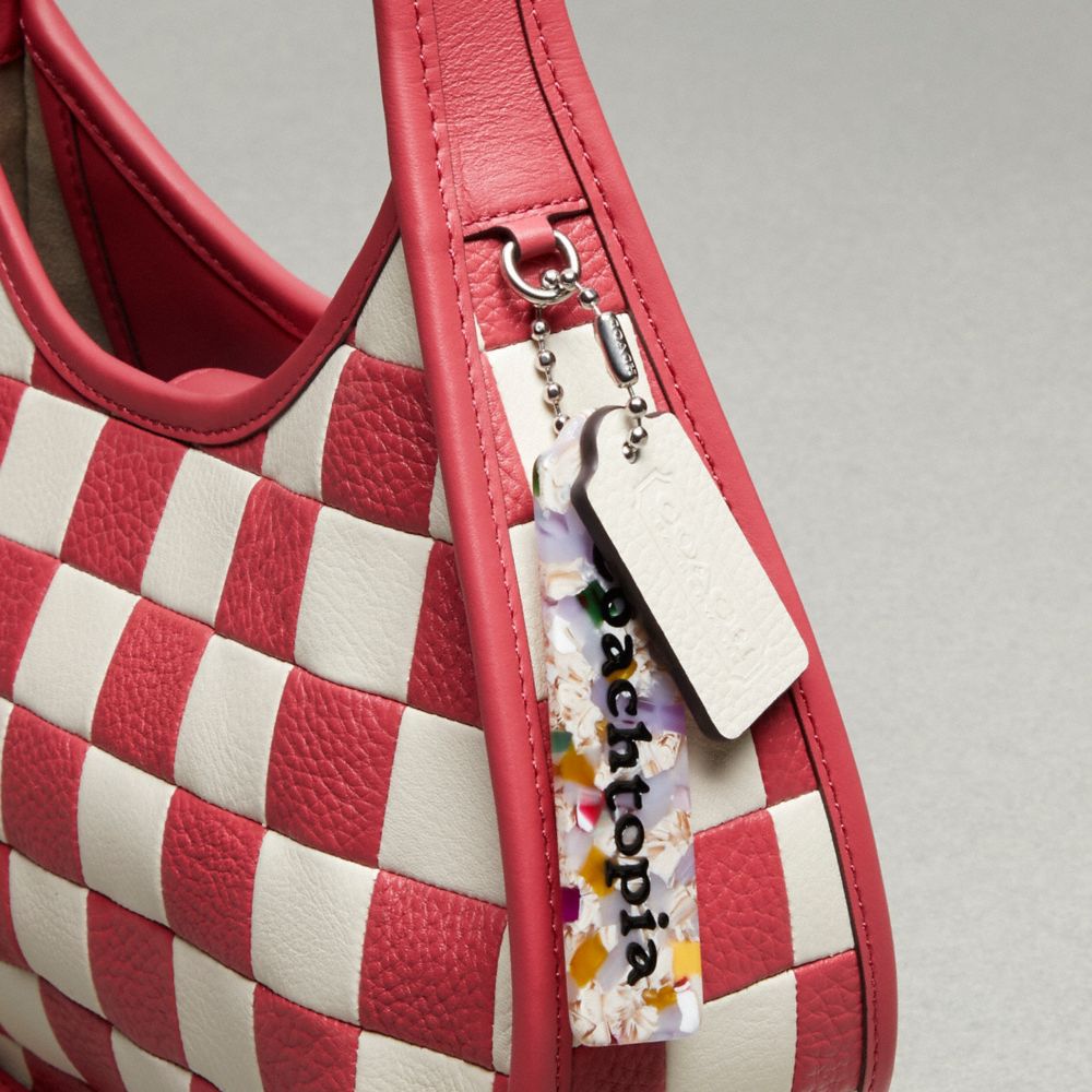 Coach Ergo Bag In Checkerboard Upcrafted Leather Pink Chalk