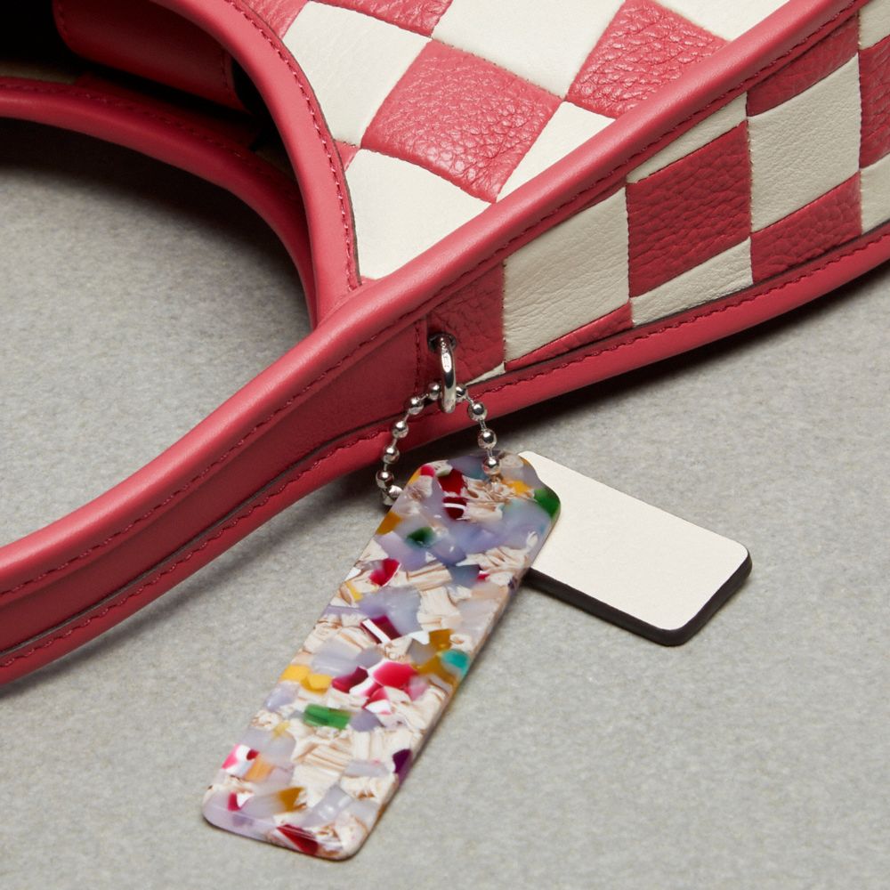 Coach Ergo Bag In Checkerboard Upcrafted Leather Pink Chalk
