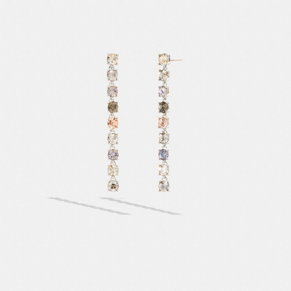 Coach Signature Link Tennis Linear Earrings Silver