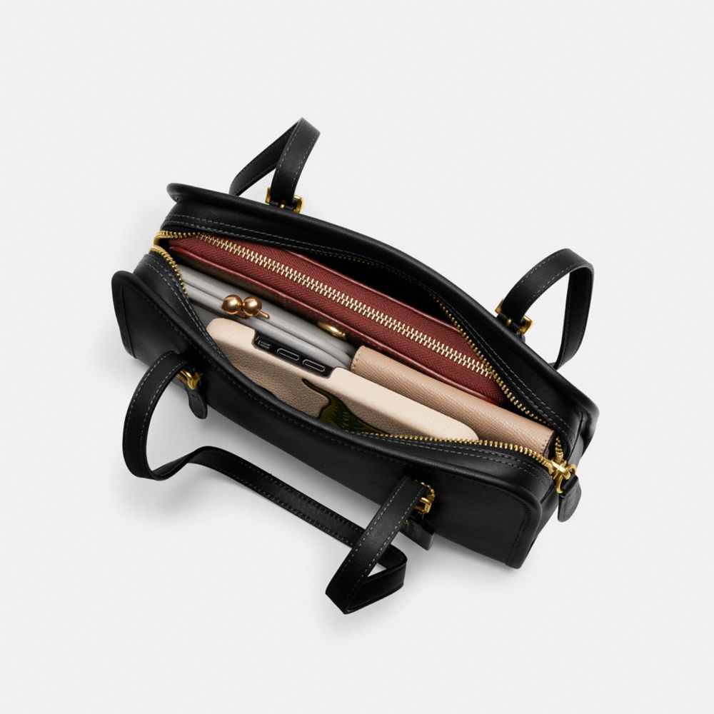 Coach Swing Zip Bag Brass Black