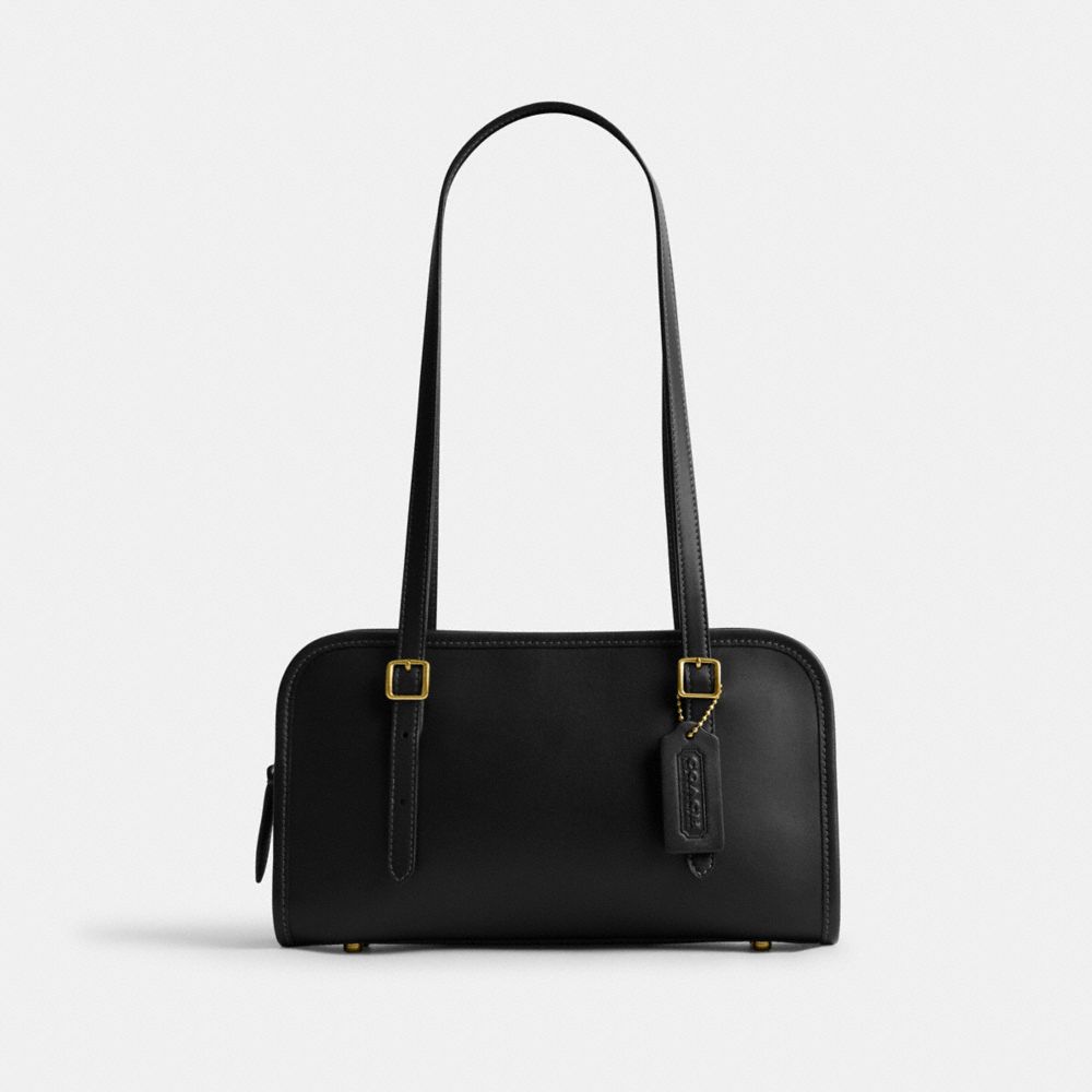 Coach Swing Zip Bag Brass Black