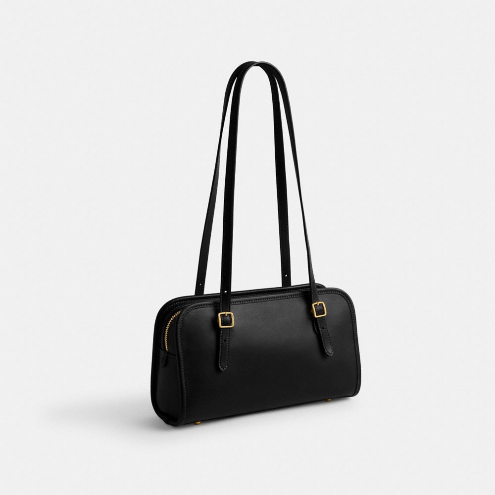 Coach Swing Zip Bag Brass Black