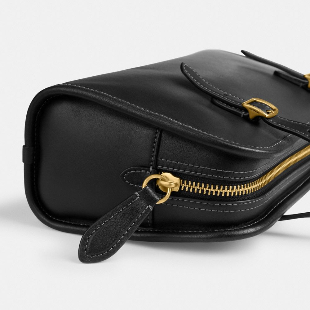 Coach Swing Zip Bag Brass Black