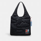 Coach Coachtopia Loop Flat Tote With Cloud Quilting Black