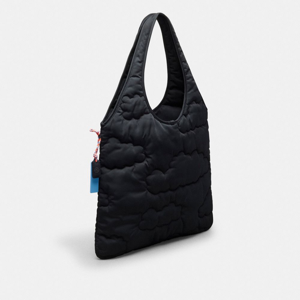 Coach Coachtopia Loop Flat Tote With Cloud Quilting Black