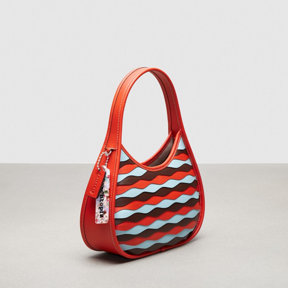 Coach Ergo Bag In Wavy Appliqué Upcrafted Leather Mango Powder Blue Multi
