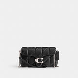 Coach Tabby Crossbody Wristlet With Pillow Quilting Silver Black