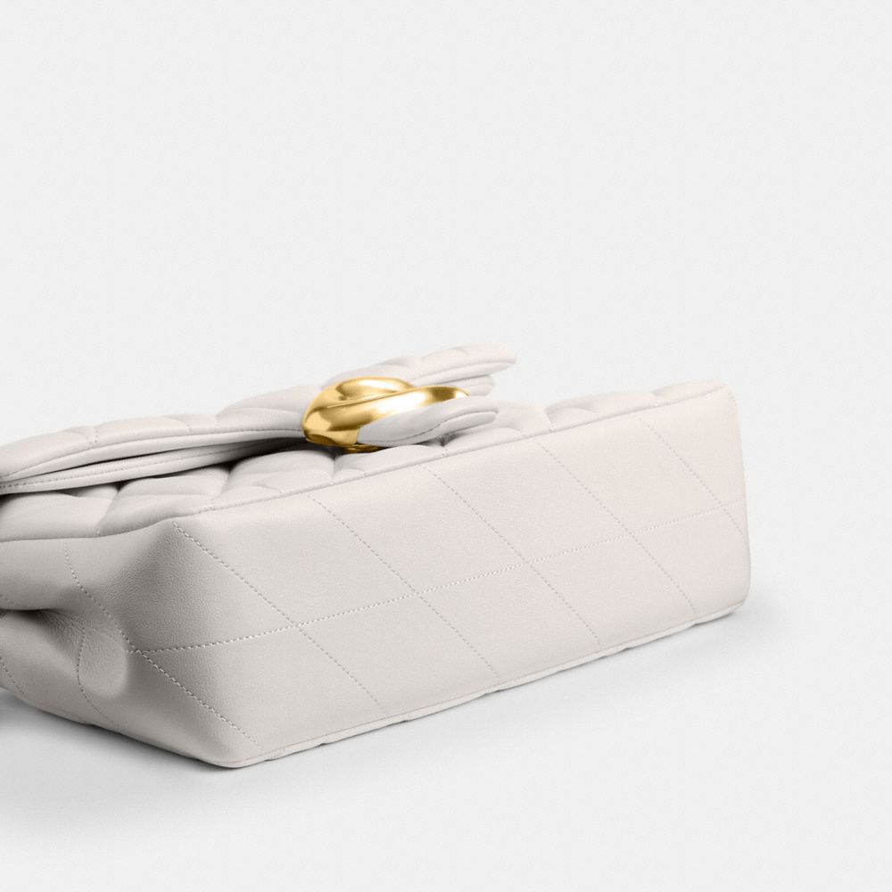 Coach Tabby Shoulder Bag 26 With Pillow Quilting Brass Chalk