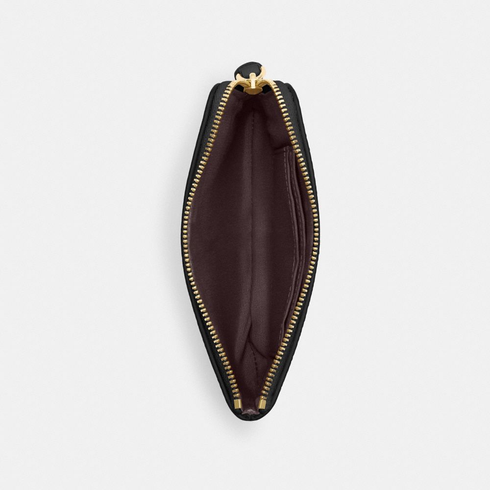 Coach Corner Zip Wristlet Gold Black