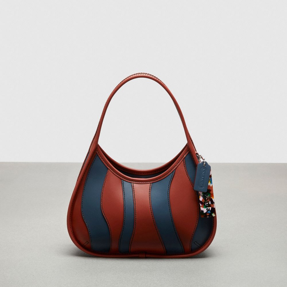 Coach Ergo Bag In Wavy Stripe Upcrafted Leather Rust Dark Denim