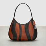 Coach Ergo Bag With Wavy Stripe In Upcrafted Leather Black Saddle