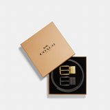 Coach Boxed Harness Buckle Cut To Size Reversible Belt, 38 Mm Black Dark Brown