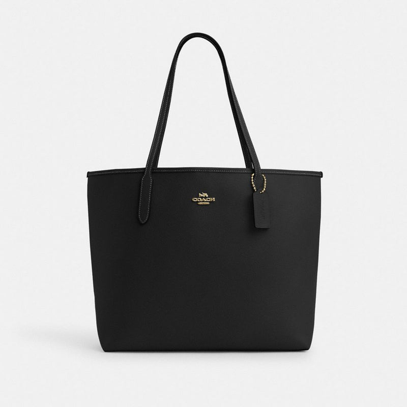 Coach City Tote Bag Gold Black