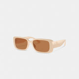 Coach Narrow Rectangle Sunglasses Off White