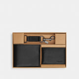 Coach Boxed 3 In 1 Wallet Gift Set Black