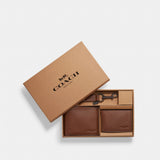 Coach Boxed 3 In 1 Wallet Gift Set Dark Saddle