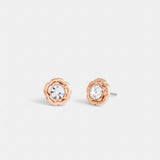 Coach Halo Tea Rose Stud Earrings Rose Gold