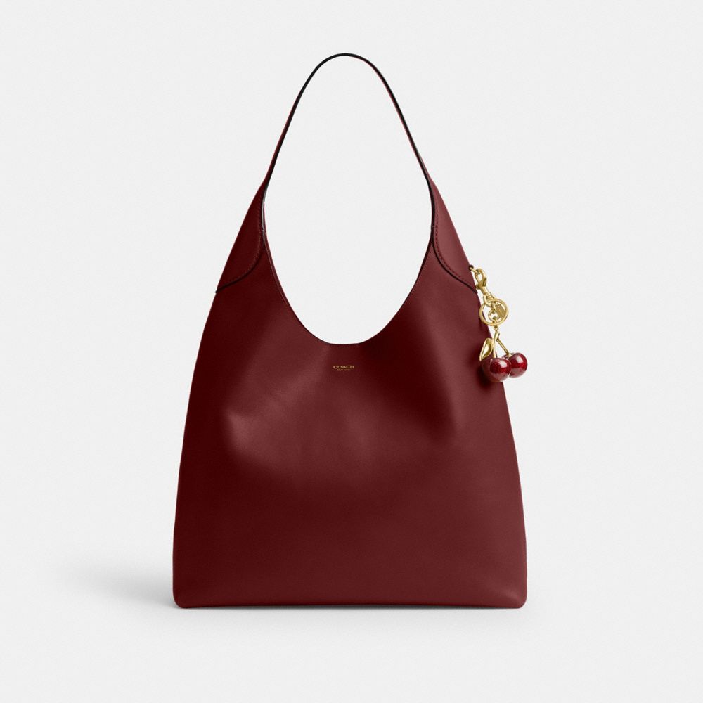 Coach Brooklyn Shoulder Bag 39 Brass Dark Ruby