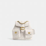Coach Tabby Backpack With Pillow Quilting Brass Chalk